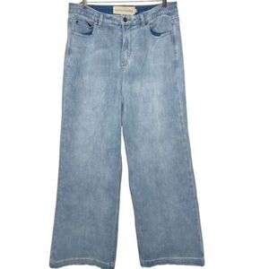 SOFT SURROUNDINGS Ultimate Denim Wide‎ Leg Jeans Light Wash Size 12